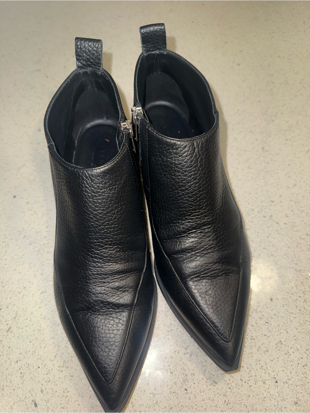 The Boss Boot Women's Pointed Black Leather Ankle Boot. Everlane